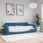 Blue velvet sofa bed 80x200 cm by vidaXL, Beds and slatted bases - Ref: Foro24-354050, Price: 212,46 €, Discount: %