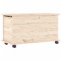 Storage trunk with wheels ALTA solid wood 73x39.5x44 cm by vidaXL, Storage trunks - Ref: Foro24-353927, Price: 87,25 €, Disco...