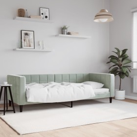 Light gray velvet sofa bed 80x200 cm by vidaXL, Beds and slatted bases - Ref: Foro24-354001, Price: 228,99 €, Discount: %