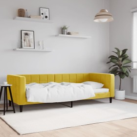 Yellow velvet sofa bed 80x200 cm by vidaXL, Beds and slatted bases - Ref: Foro24-354006, Price: 208,99 €, Discount: %