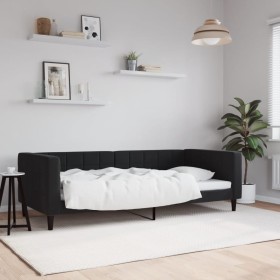 Black velvet sofa bed 90x200 cm by vidaXL, Beds and slatted bases - Ref: Foro24-354012, Price: 217,58 €, Discount: %