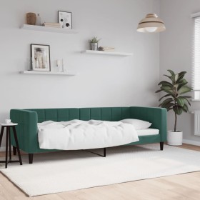 Sofá cama terciopelo verde oscuro 80x200 cm de vidaXL, Camas y somieres - Ref: Foro24-354003, Precio: 208,74 €, Descuento: %