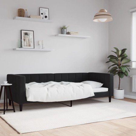 Black velvet sofa bed 80x200 cm by vidaXL, Beds and slatted bases - Ref: Foro24-354005, Price: 208,48 €, Discount: %