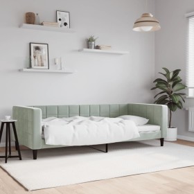 Light gray velvet sofa bed 90x190 cm by vidaXL, Beds and slatted bases - Ref: Foro24-354021, Price: 211,81 €, Discount: %