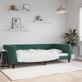 Sofá cama terciopelo verde oscuro 100x200 cm de vidaXL, Camas y somieres - Ref: Foro24-354017, Precio: 231,16 €, Descuento: %