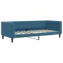 Blue velvet sofa bed 90x200 cm by vidaXL, Beds and slatted bases - Ref: Foro24-354007, Price: 232,99 €, Discount: %