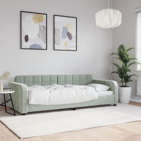 Light gray velvet sofa bed 80x200 cm by vidaXL, Beds and slatted bases - Ref: Foro24-354051, Price: 215,99 €, Discount: %