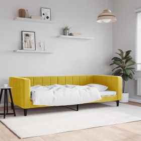 Yellow velvet sofa bed 90x200 cm by vidaXL, Beds and slatted bases - Ref: Foro24-354013, Price: 215,99 €, Discount: %