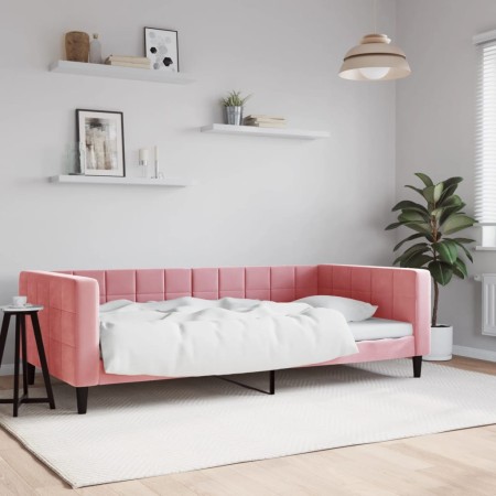 Sofá cama terciopelo rosa 100x200 cm de vidaXL, Camas y somieres - Ref: Foro24-354018, Precio: 223,43 €, Descuento: %