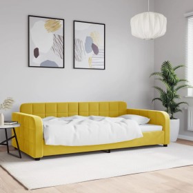 Sofá cama terciopelo amarillo 100x200 cm de vidaXL, Camas y somieres - Ref: Foro24-354070, Precio: 220,99 €, Descuento: %