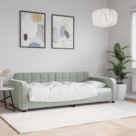 Light gray velvet sofa bed 90x200 cm by vidaXL, Beds and slatted bases - Ref: Foro24-354058, Price: 231,99 €, Discount: %