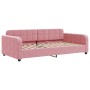 Pink velvet sofa bed 90x200 cm by vidaXL, Beds and slatted bases - Ref: Foro24-354061, Price: 216,24 €, Discount: %