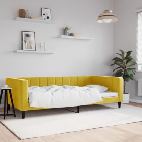 Sofá cama terciopelo amarillo 100x200 cm de vidaXL, Camas y somieres - Ref: Foro24-354020, Precio: 223,99 €, Descuento: %