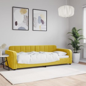 Yellow velvet sofa bed 80x200 cm by vidaXL, Beds and slatted bases - Ref: Foro24-354056, Price: 209,99 €, Discount: %