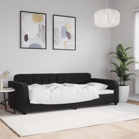 Black velvet sofa bed 90x190 cm by vidaXL, Beds and slatted bases - Ref: Foro24-354073, Price: 208,99 €, Discount: %