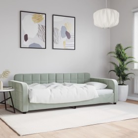 Light gray velvet sofa bed 90x190 cm by vidaXL, Beds and slatted bases - Ref: Foro24-354071, Price: 210,99 €, Discount: %