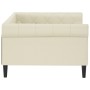 Cream synthetic leather sofa bed 100x200 cm by vidaXL, Beds and slatted bases - Ref: Foro24-354232, Price: 246,99 €, Discount: %