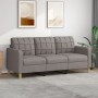 Sofá de 3 plazas de tela gris taupe 180 cm de vidaXL, Sofás - Ref: Foro24-359106, Precio: 314,04 €, Descuento: %