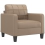 Sillón cuero sintético color capuchino 60 cm de vidaXL, Sofás - Ref: Foro24-359111, Precio: 163,96 €, Descuento: %