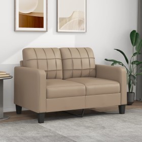 Sofá de 2 plazas de cuero sintético color capuchino 120 cm de vidaXL, Sofás - Ref: Foro24-359116, Precio: 204,99 €, Descuento: %