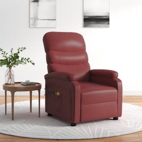 Sillón de masaje eléctrico cuero sintético rojo tinto de vidaXL, Sillones de masaje eléctricos - Ref: Foro24-3073681, Precio:...