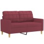 Sofá de 2 plazas de tela rojo tinto 120 cm de vidaXL, Sofás - Ref: Foro24-359089, Precio: 216,38 €, Descuento: %