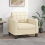 Sillón cuero sintético crema 60 cm de vidaXL, Sofás - Ref: Foro24-359108, Precio: 143,17 €, Descuento: %