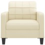 Sillón cuero sintético crema 60 cm de vidaXL, Sofás - Ref: Foro24-359108, Precio: 143,17 €, Descuento: %