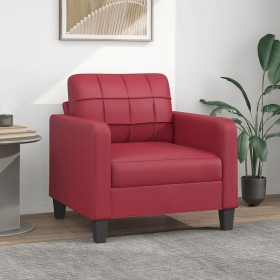 Sillón cuero sintético rojo tinto 60 cm de vidaXL, Sofás - Ref: Foro24-359110, Precio: 163,70 €, Descuento: %