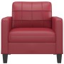 Sillón cuero sintético rojo tinto 60 cm de vidaXL, Sofás - Ref: Foro24-359110, Precio: 163,70 €, Descuento: %