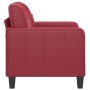 Sillón cuero sintético rojo tinto 60 cm de vidaXL, Sofás - Ref: Foro24-359110, Precio: 163,70 €, Descuento: %