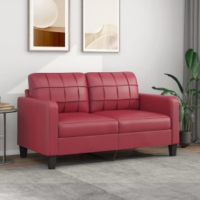 Sofá de 2 plazas de cuero sintético rojo vino 140 cm de vidaXL, Sofás - Ref: Foro24-359120, Precio: 242,50 €, Descuento: %