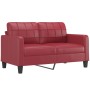 Sofá de 2 plazas de cuero sintético rojo vino 140 cm de vidaXL, Sofás - Ref: Foro24-359120, Precio: 252,62 €, Descuento: %