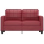 Sofá de 2 plazas de cuero sintético rojo vino 140 cm de vidaXL, Sofás - Ref: Foro24-359120, Precio: 252,62 €, Descuento: %