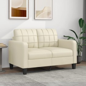 2-Sitzer-Sofa aus cremefarbenem Kunstleder, 120 cm von vidaXL, Sofas - Ref: Foro24-359113, Preis: 189,99 €, Rabatt: %