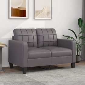 Sofá de 2 plazas de cuero sintético gris 120 cm de vidaXL, Sofás - Ref: Foro24-359114, Precio: 189,76 €, Descuento: %