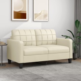 2-Sitzer-Sofa aus cremefarbenem Kunstleder 140 cm von vidaXL, Sofas - Ref: Foro24-359118, Preis: 213,71 €, Rabatt: %