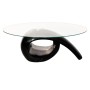 Glossy black glass oval surface coffee table by vidaXL, Coffee table - Ref: Foro24-240432, Price: 352,91 €, Discount: %