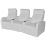 Sillón de 3 plazas con LED cuero sintético blanco de vidaXL, Sofás - Ref: Foro24-243597, Precio: 1,00 €, Descuento: %