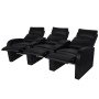 Sillón de 3 plazas con LED cuero sintético negro de vidaXL, Sofás - Ref: Foro24-243600, Precio: 955,99 €, Descuento: %