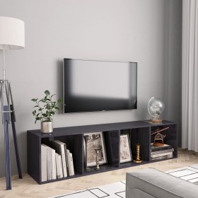 Glossy gray TV cabinet/shelf 143x30x36 cm by vidaXL, Shelves and shelves - Ref: Foro24-800269, Price: 59,45 €, Discount: %