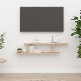 Sonoma oak plywood wall shelf for TV 125x18x23cm by vidaXL, Shelves and shelves - Ref: Foro24-806992, Price: 28,79 €, Discoun...