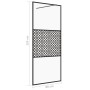 Accessible shower screen ESG transparent black glass 90x195 cm by vidaXL, Shower walls and screens - Ref: Foro24-151029, Pric...