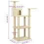 Cat scratching post with cream sisal posts 118.5 cm by vidaXL, Cat furniture - Ref: Foro24-171427, Price: 48,23 €, Discount: %