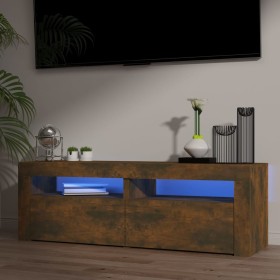 Mueble de TV con luces LED roble ahumado 120x35x40 cm de vidaXL, Muebles TV - Ref: Foro24-815684, Precio: 84,42 €, Descuento: %