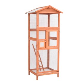 Solid fir wood bird cage 68x62x166 cm by vidaXL, Cages and habitats for small animals - Ref: Foro24-171457, Price: 135,35 €, ...