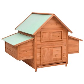 Solid red spruce wood chicken coop 152x96x110 cm by vidaXL, Cages and habitats for small animals - Ref: Foro24-171459, Price:...