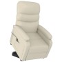 Sillón elevable de cuero sintético blanco crema de vidaXL, Sillones - Ref: Foro24-321277, Precio: 316,34 €, Descuento: %