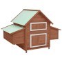 Solid mocha and white fir wood chicken coop 152x96x110 cm by vidaXL, Cages and habitats for small animals - Ref: Foro24-17146...