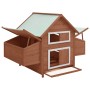 Solid mocha and white fir wood chicken coop 152x96x110 cm by vidaXL, Cages and habitats for small animals - Ref: Foro24-17146...